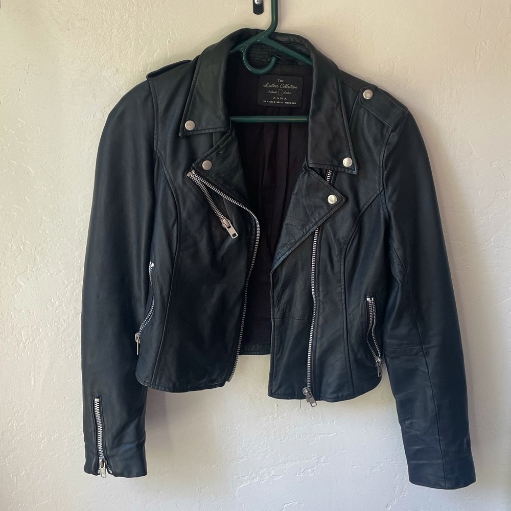 ZARA genuine leather moto jacket
